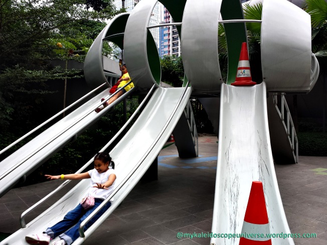 Down the slide!